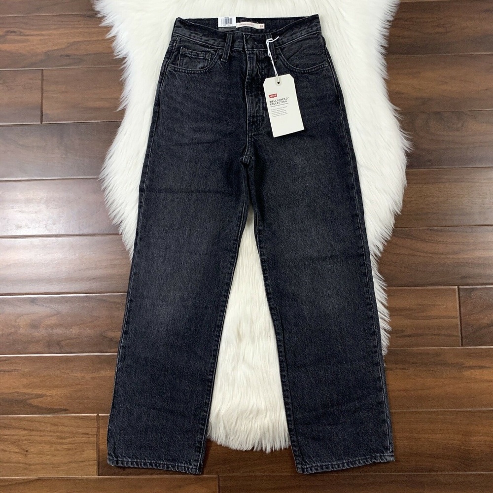 Levi's Earth Stone Ribcage Crop Straight Jeans